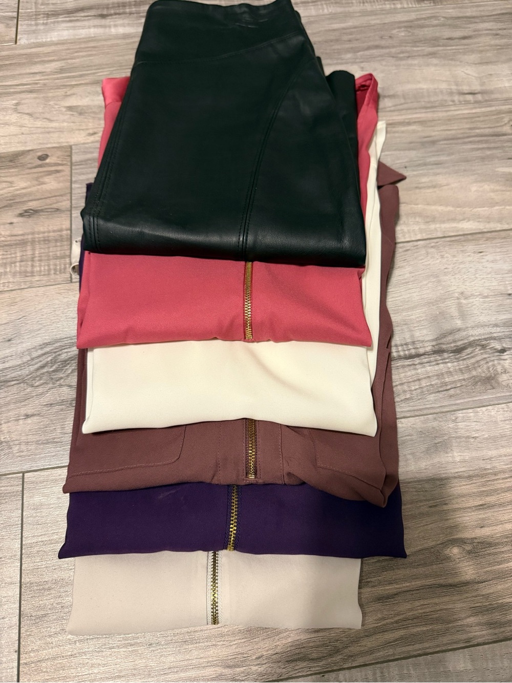 Stack of Express tops and 1 pleather skirt
